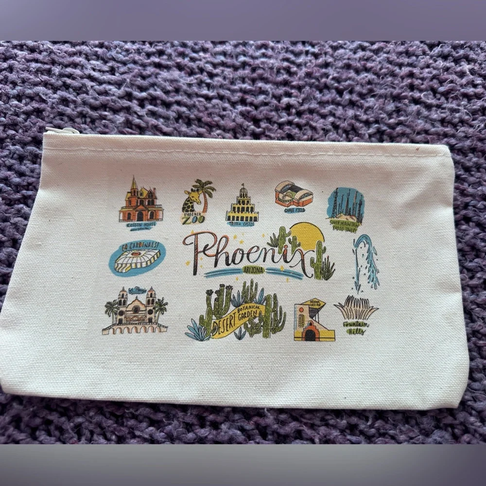 Phoenix zippered canvas pouch 10 by 6 inches